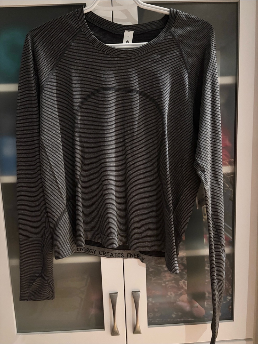 Lululemon Swiftly Tech Long Sleeve Race Length Slate Grey Stripes SZ 10 NWT🩶🖤